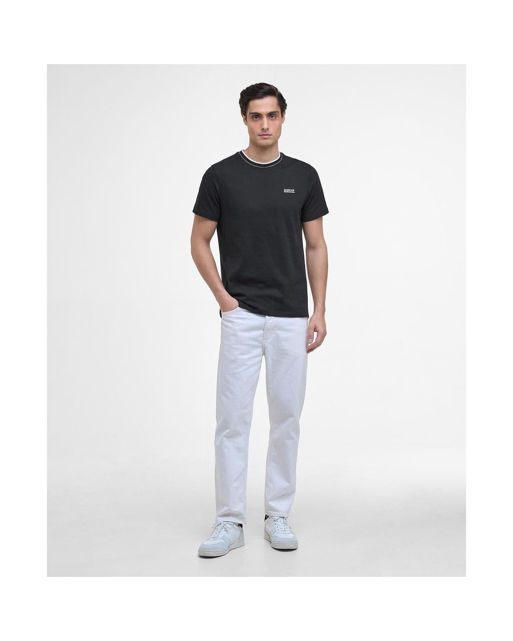Barbour Black Buxton Tipped T-Shirt for men