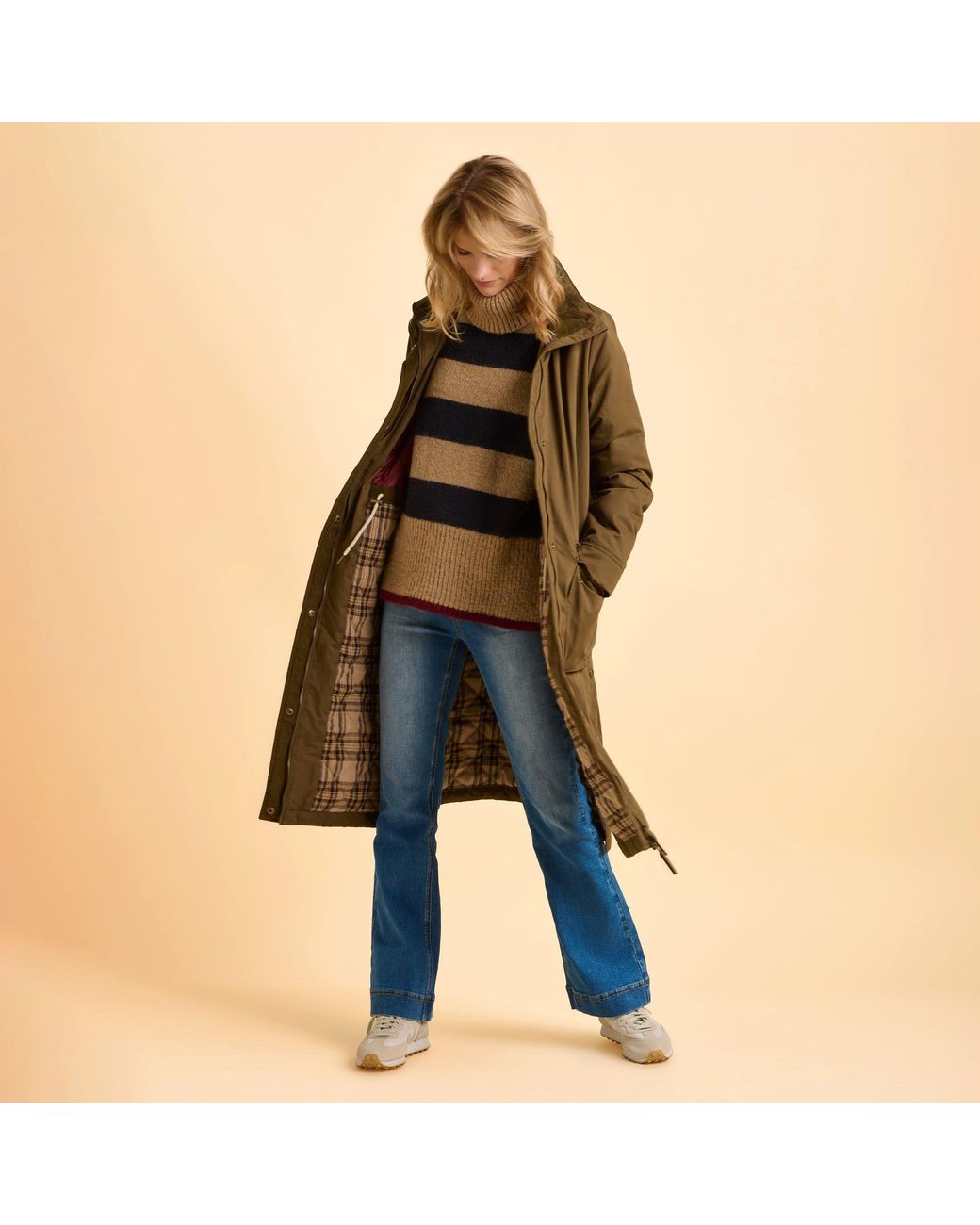 Brakeburn Green Wicker Longline Parka