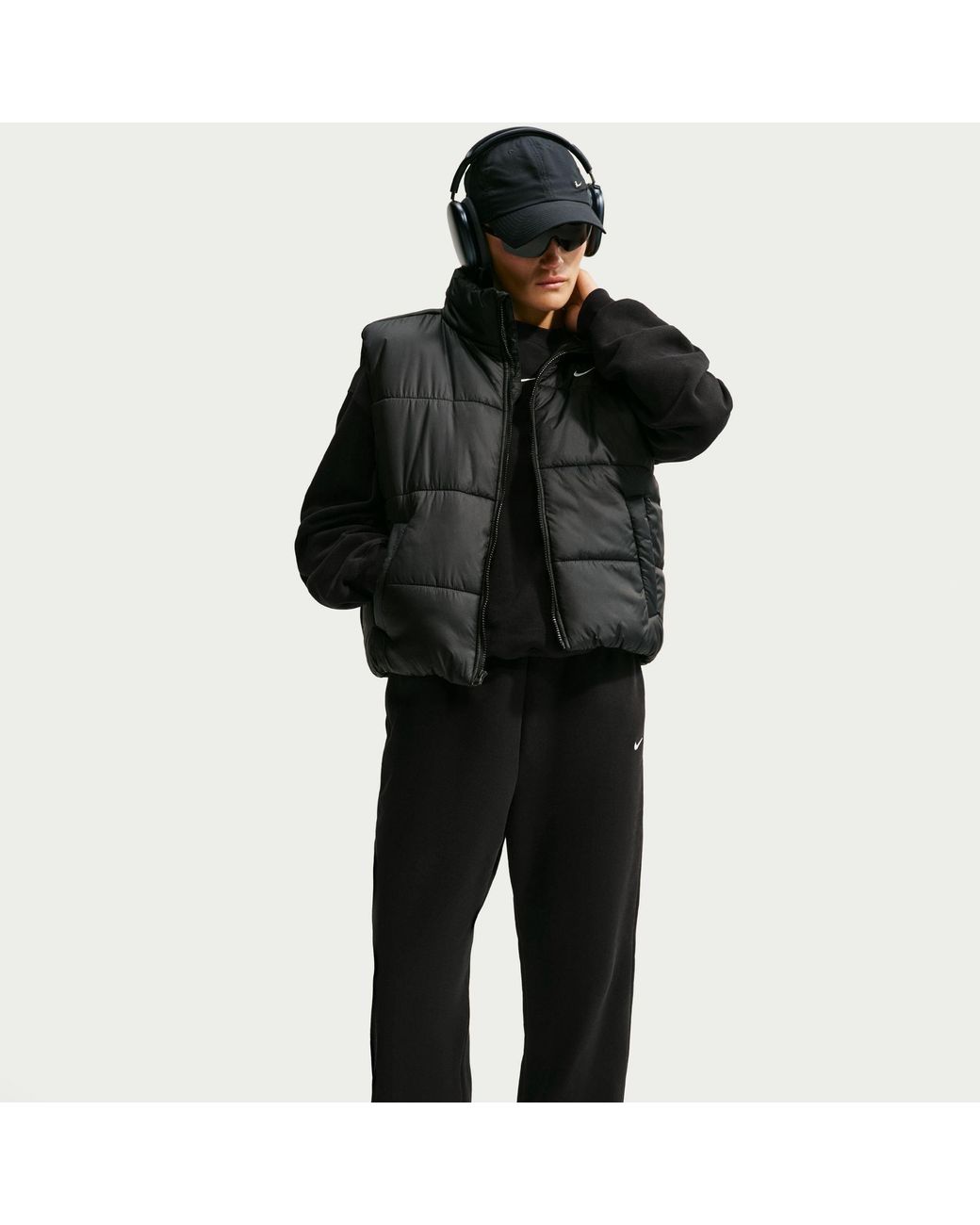 Nike Black Sportswear Phoenix Fleece High-Waisted Oversized Tracksuit Bottoms