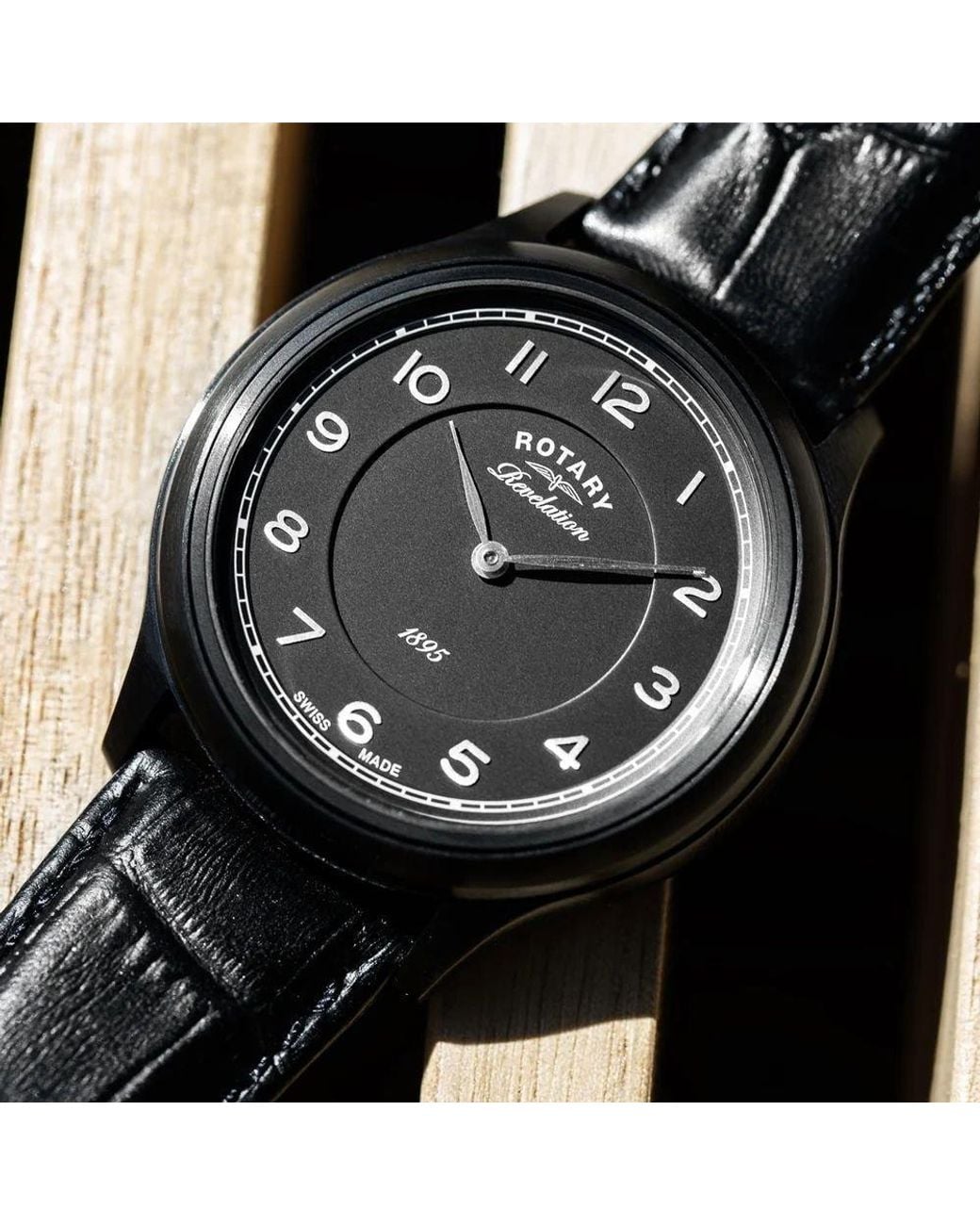 Rotary Black Revelation Swiss Made Watch for men