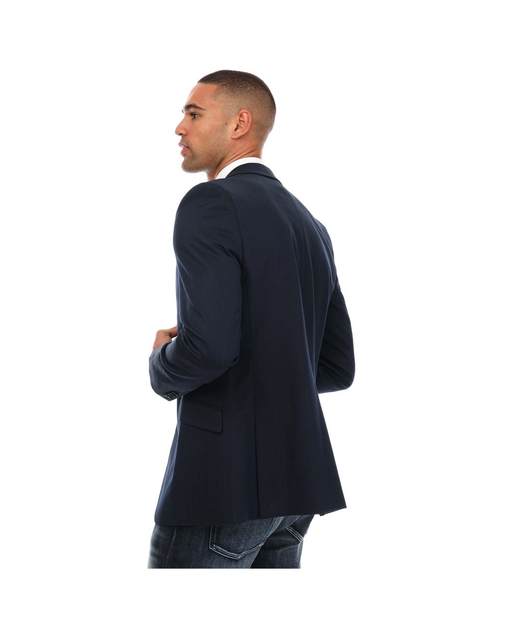 Ted Baker Blue Shakerj Slim Fit Cotton Linen Jacket for men