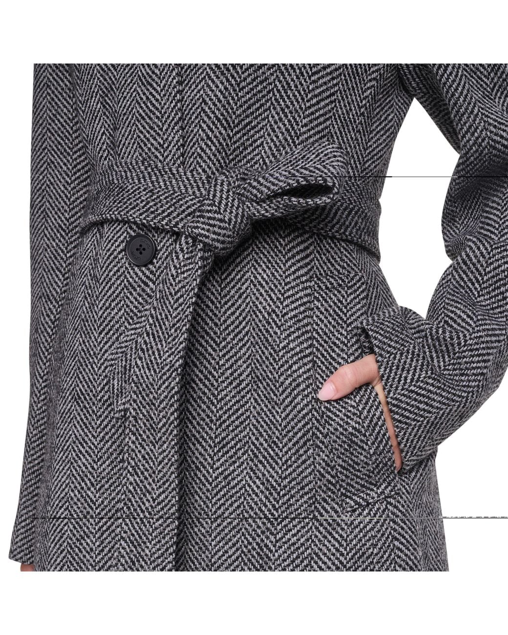 DKNY Gray Outerwear Trench Coat