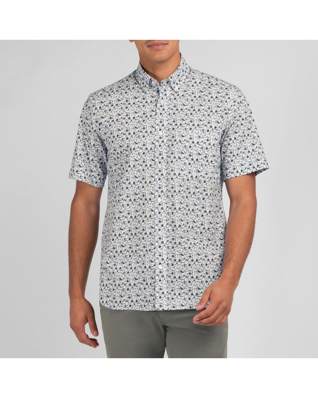 Eden Park Gray Shirt With Exclusive Floral Print for men