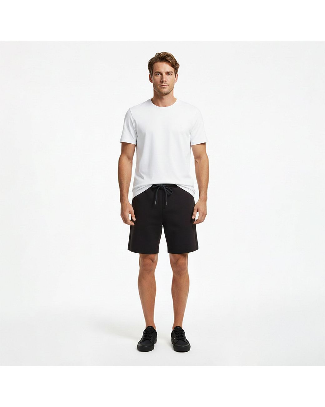 Boss Black Soft Fleece Drawstring Shorts for men