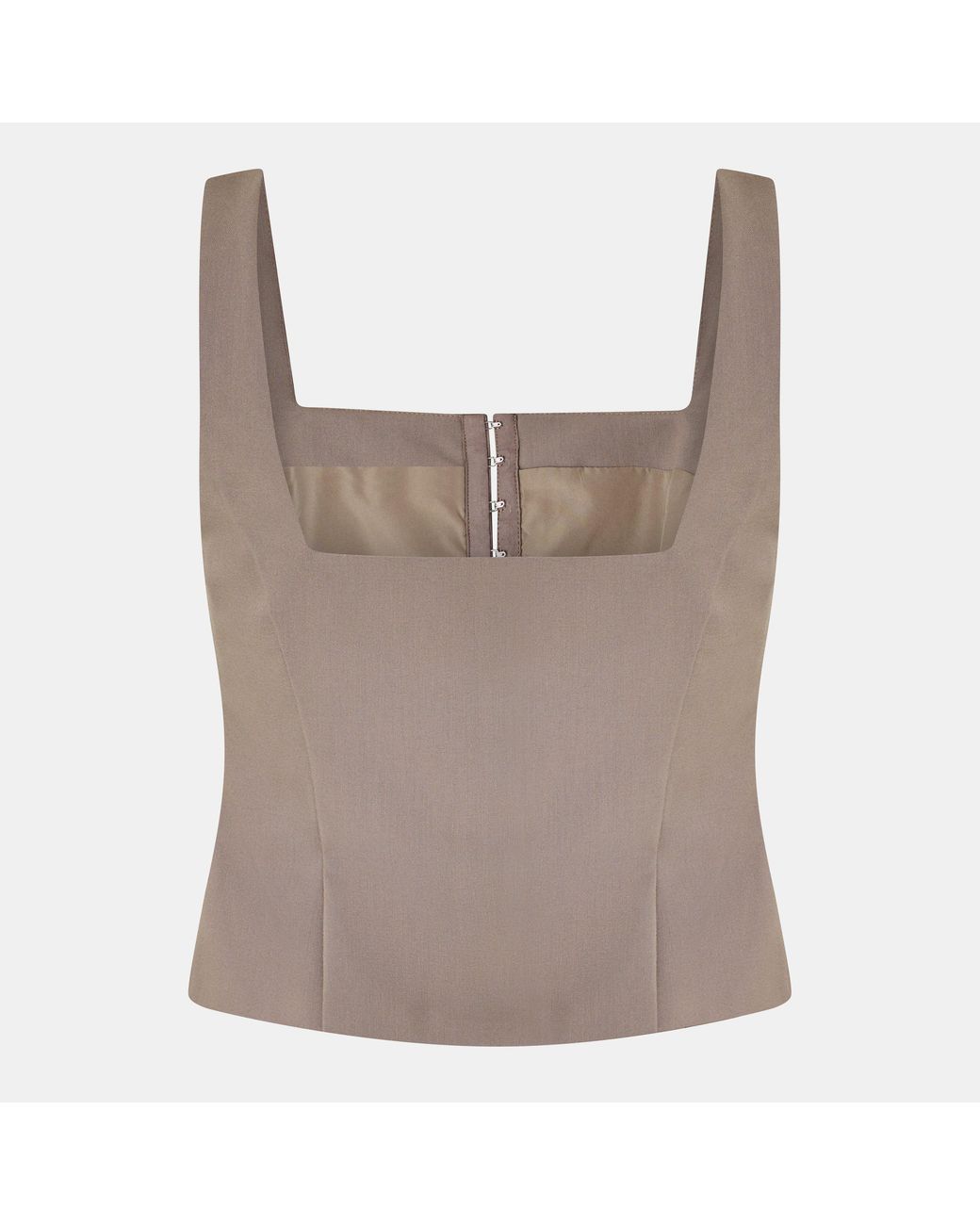 Jack Wills Brown Pinstripe Corset Top