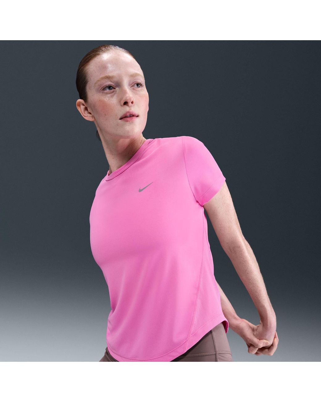 Nike Pink Tempo Dri-Fit Short-Sleeve Running Top