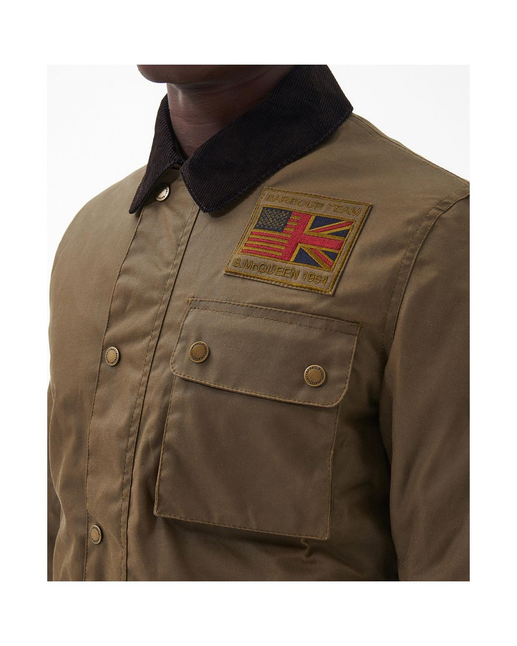 Barbour Green Steve Mcqueen Workers Tailored-Fit Wax Jacket for men