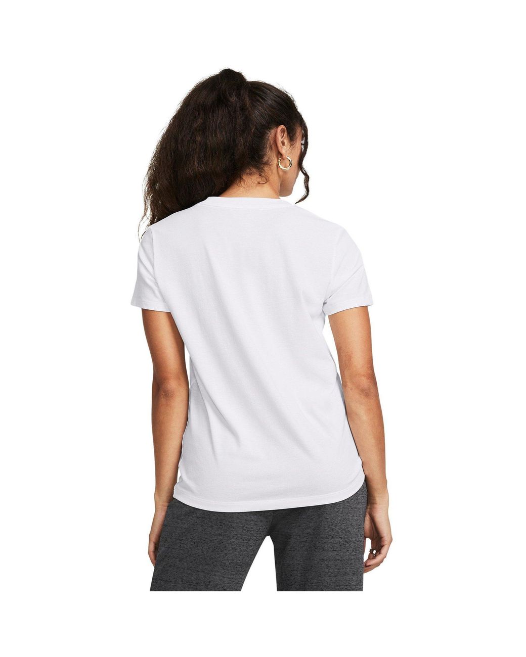 Under Armour White Rival Core Short Sleeve Luxe