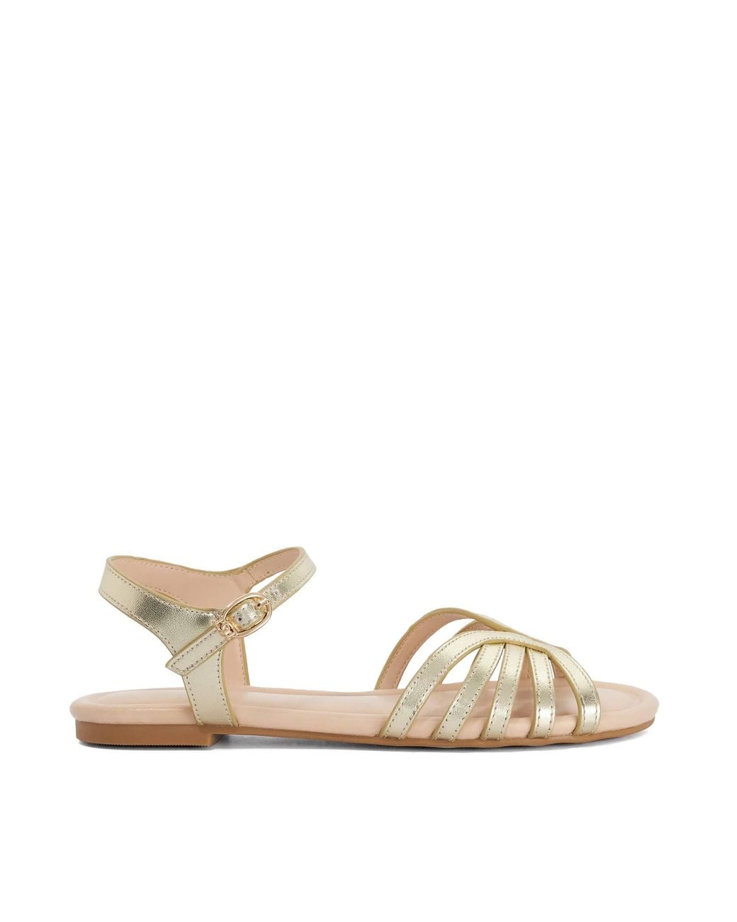 Dune Natural Lilou Flat Sandals