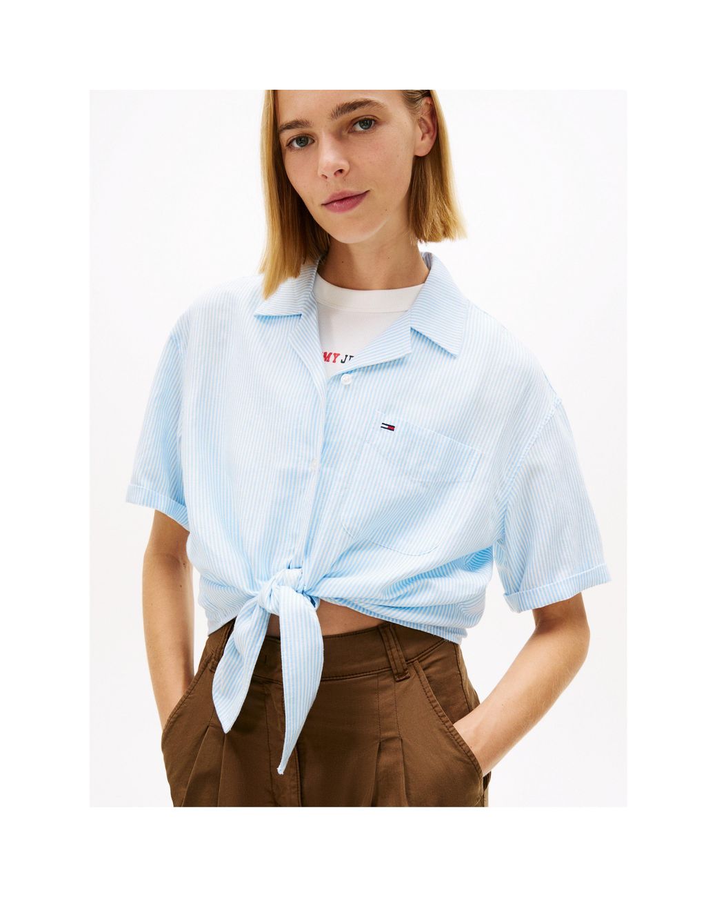 Tommy Hilfiger Blue Short Sleeve Plain Shirt