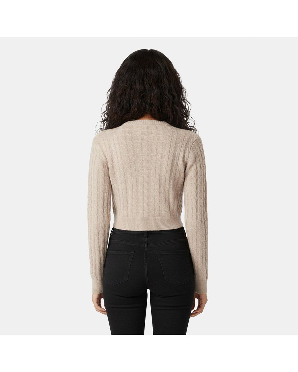 Jack Wills Natural Jw Cropped Tinsbury Crew Neck Jumper