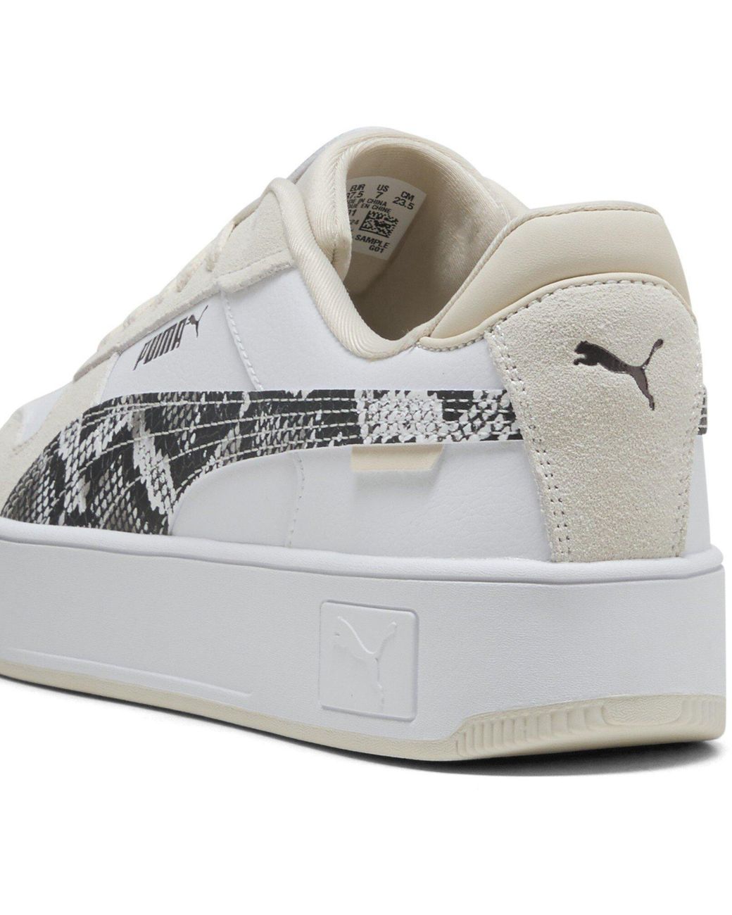 PUMA White Carina Street Snake Chic Low-Top Trainers