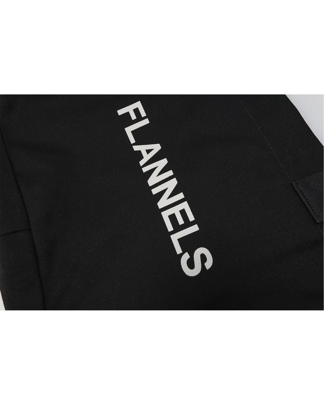 Flannels Black Canvas Logo Tote Bag