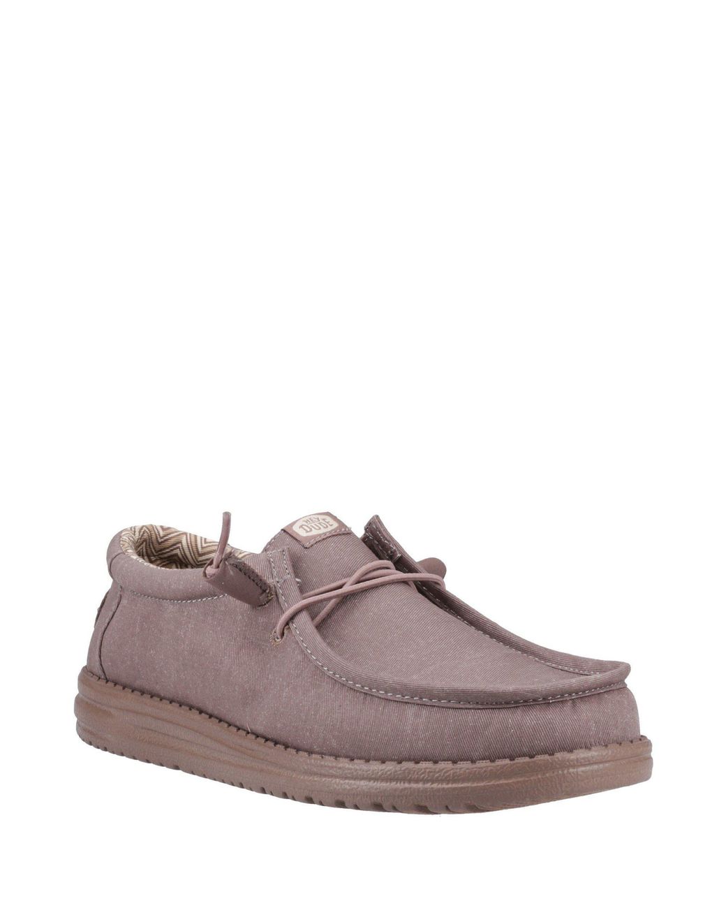 HeyDude Brown Wally Stretch Canvas Shoes for men