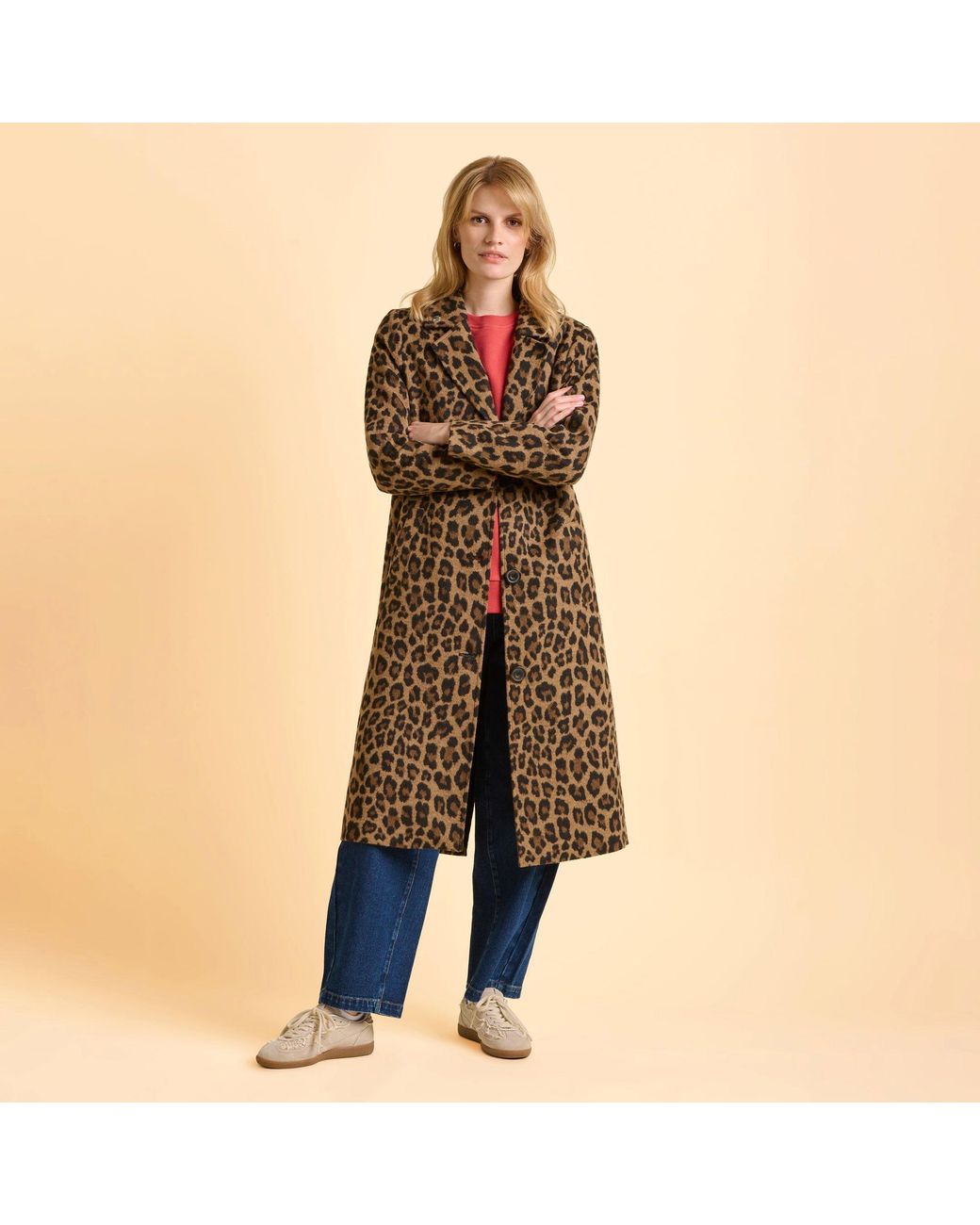 Brakeburn Blue Twilight Leopard Print Overcoat