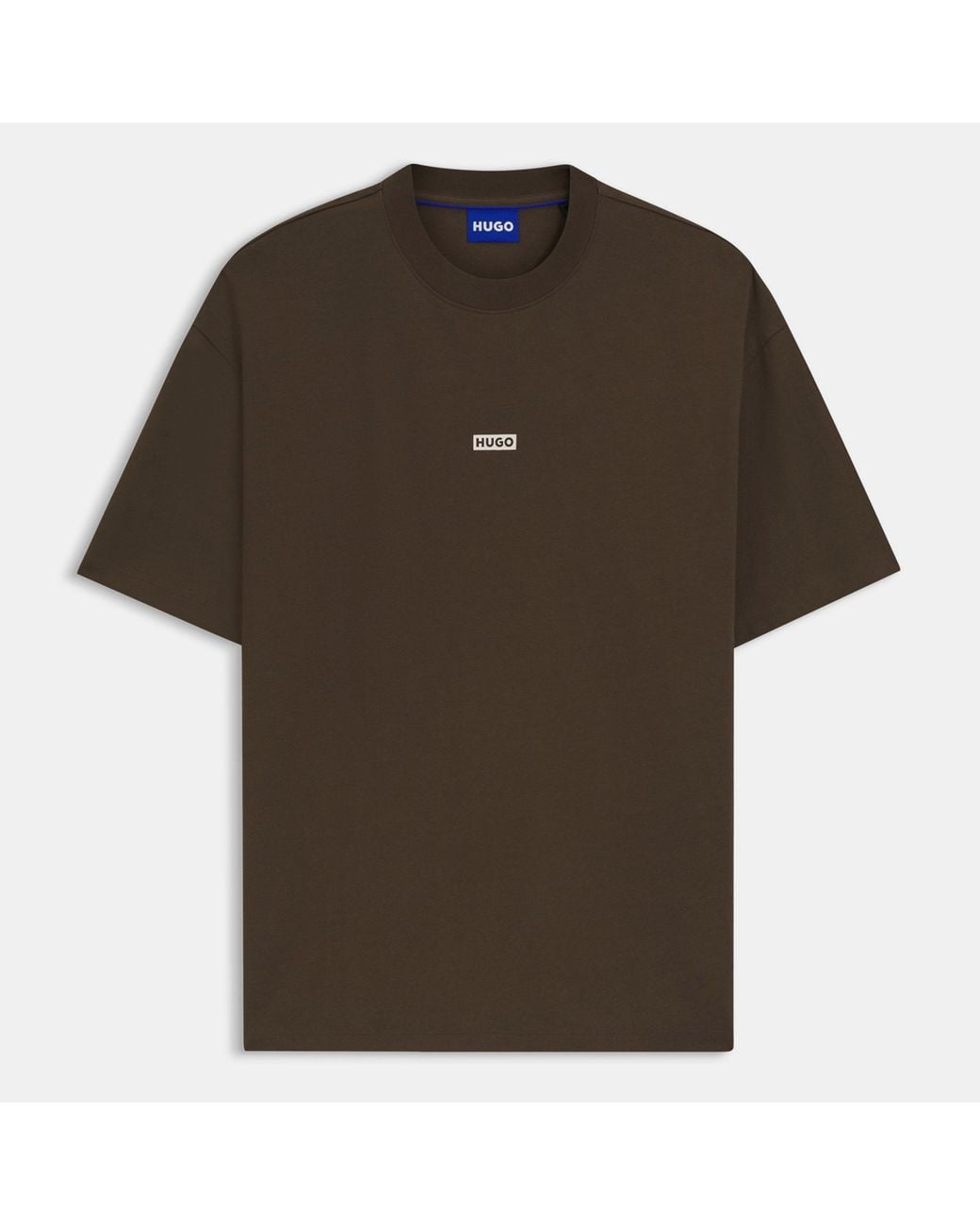 HUGO Brown Printed Logo Back T-Shirt With Mcmxciii Text for men
