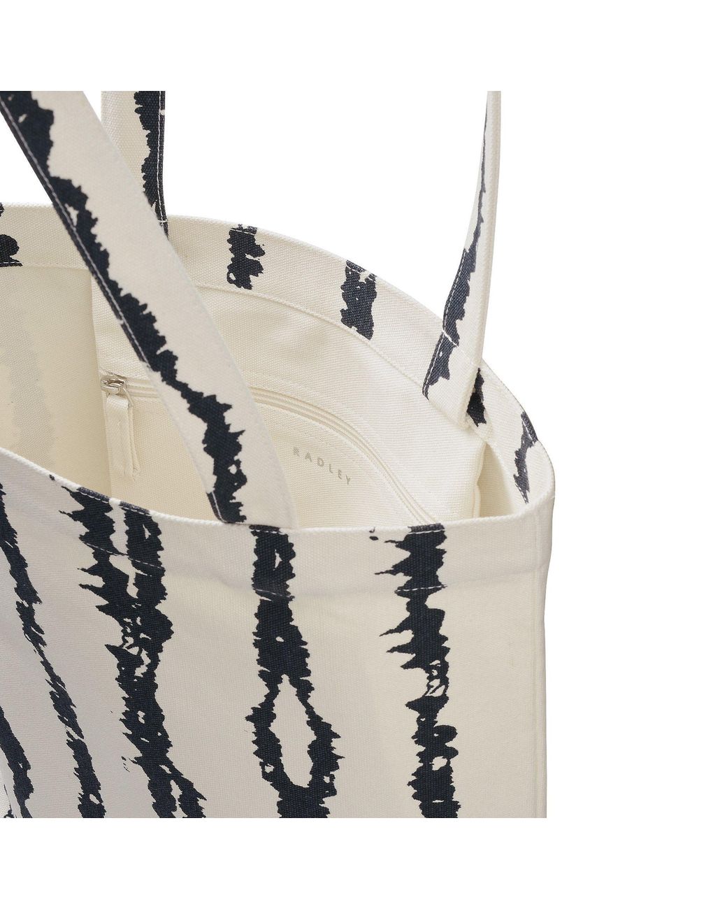 Radley Black Tie Dye Stripe Medium Open Top Tote