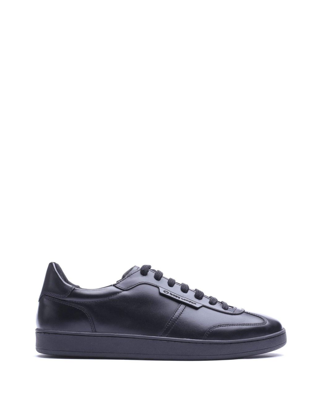 Base London Blue Tucker Leather Lace-Up Trainers for men