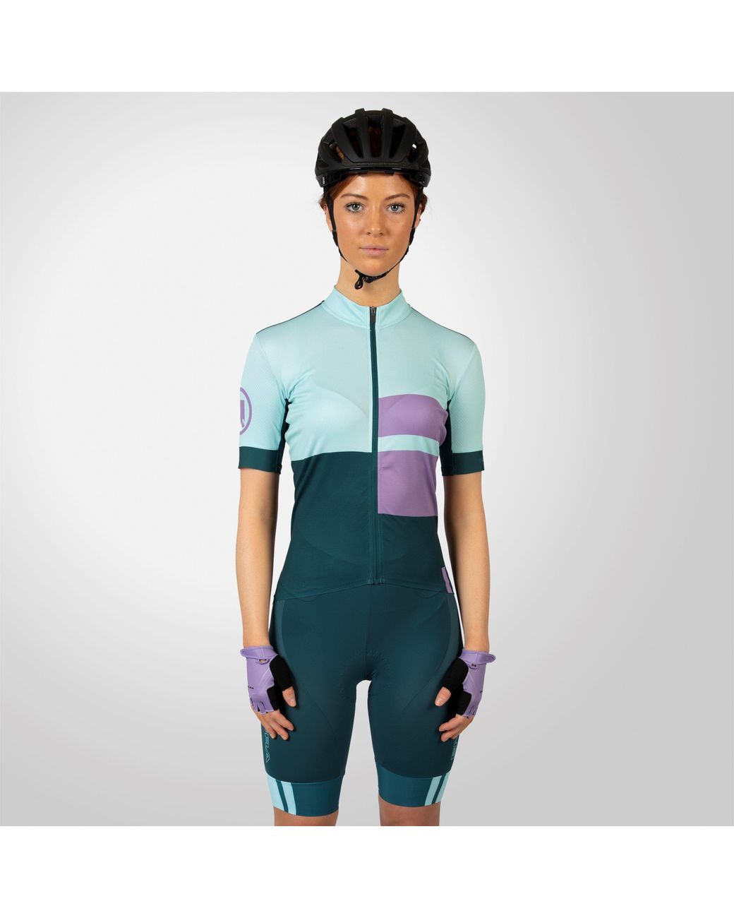 Endura Blue Fs260 Print Short Sleeve Jersey Ladies