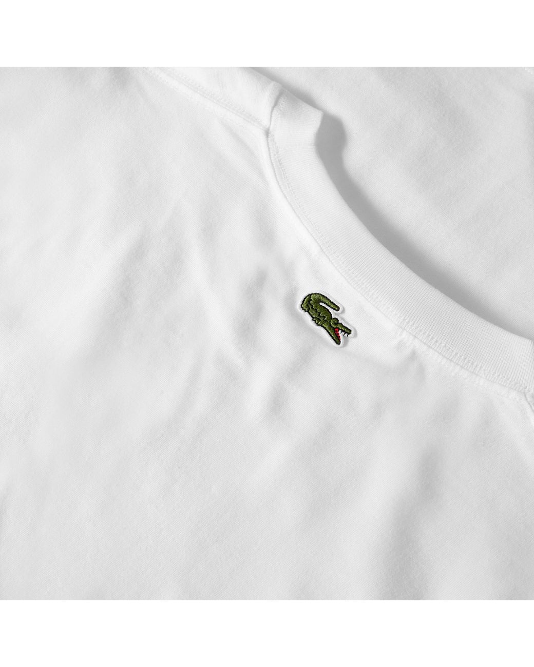 Lacoste White Script Croc Cotton Short-Sleeve T-Shirt for men