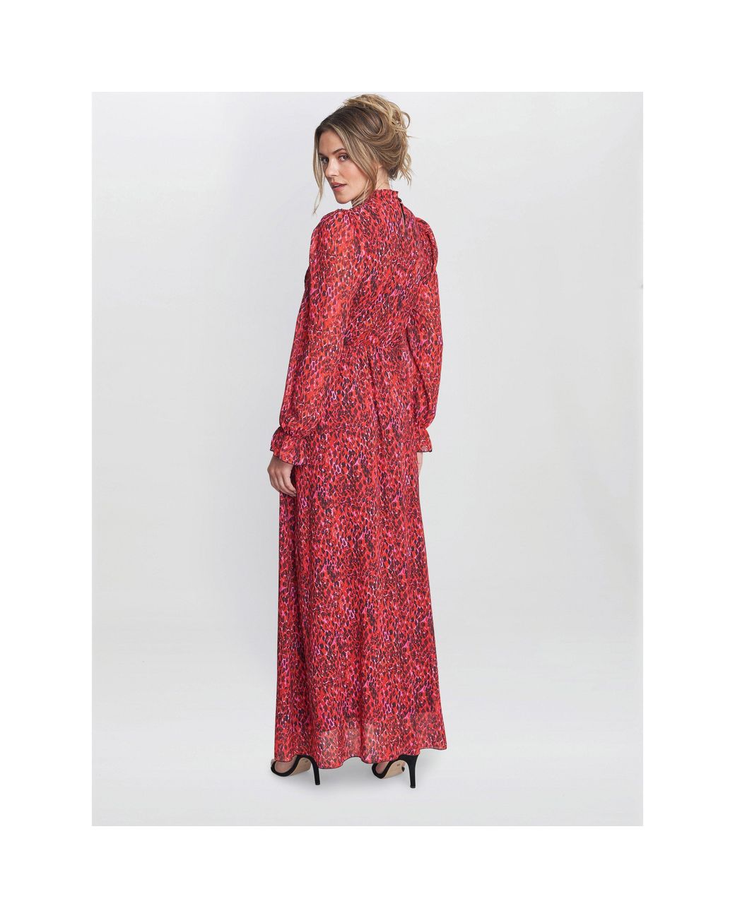 Gina Bacconi Thea Sheered Long Sleeve Dress