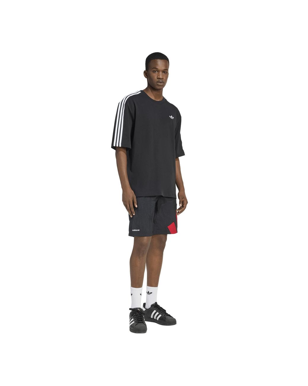 Adidas Originals Black Adi Og 3S Oversized-Fit Cotton T-Shirt for men