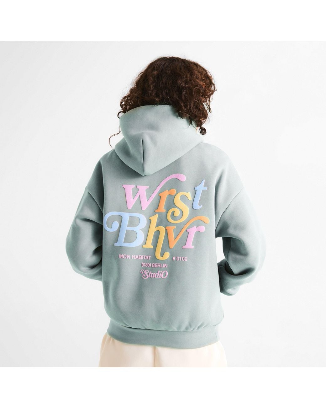 WRSTBHVR Blue Reed Over The Head Long-Sleeve Oversized-Fit Hoodie