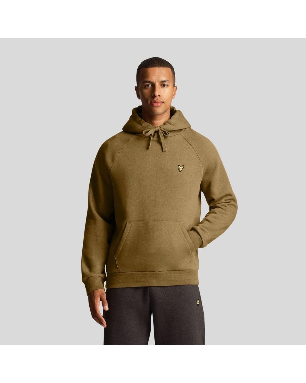 Lyle & Scott Brown Raglan Racked Cotton Hoodie for men