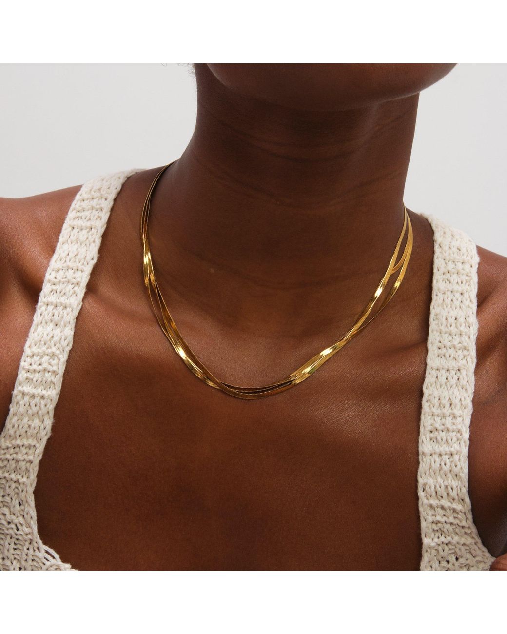 Jon Richard Metallic Plated Waterproof Snake Chain Necklace