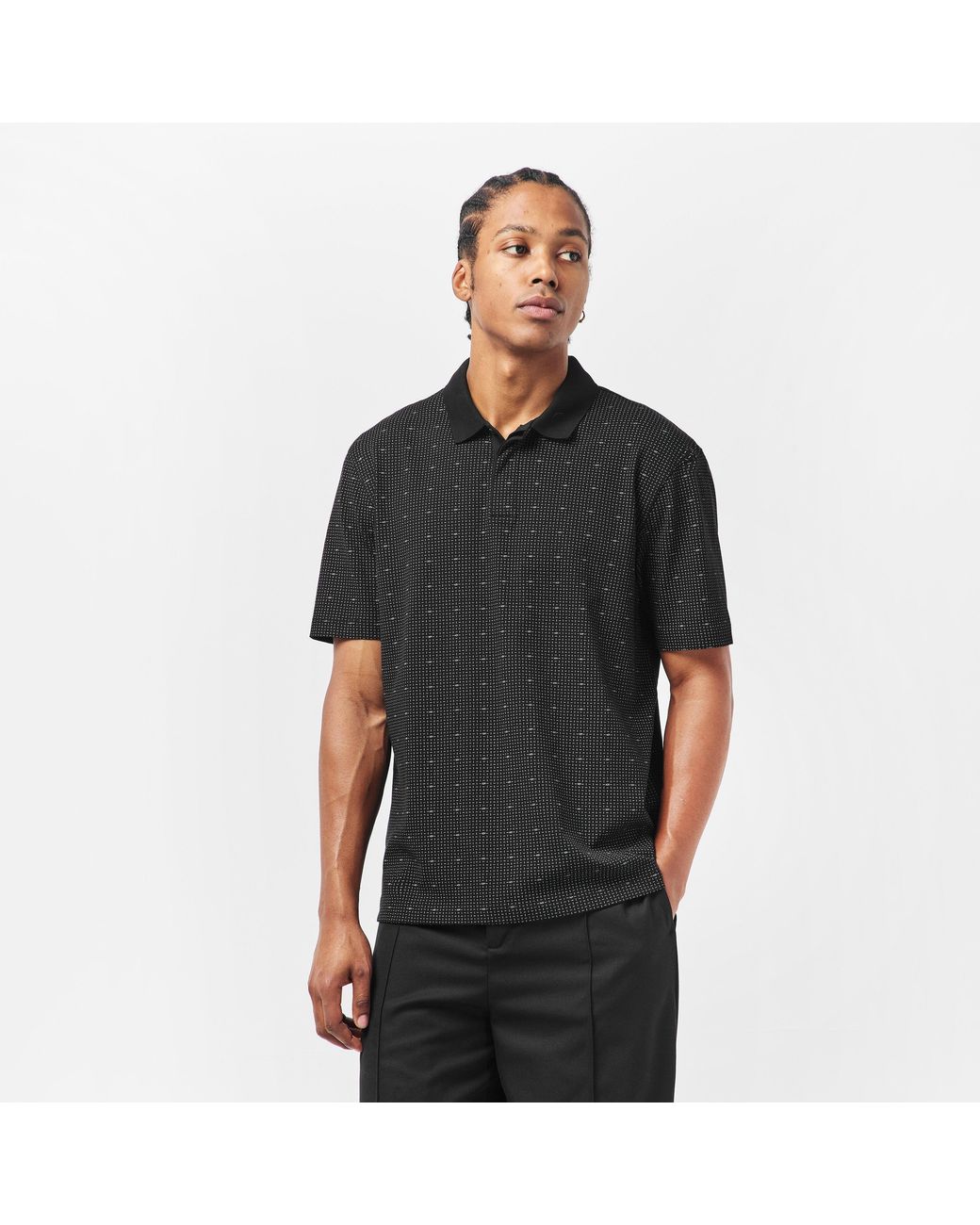 ARMANI EXCHANGE Black Short Sleeve Polo Shirt for men