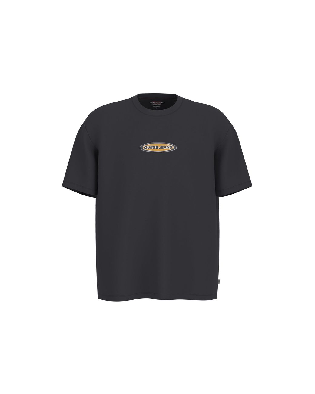 Guess Black Mid Logo Cotton Short-Sleeve T-Shirt for men