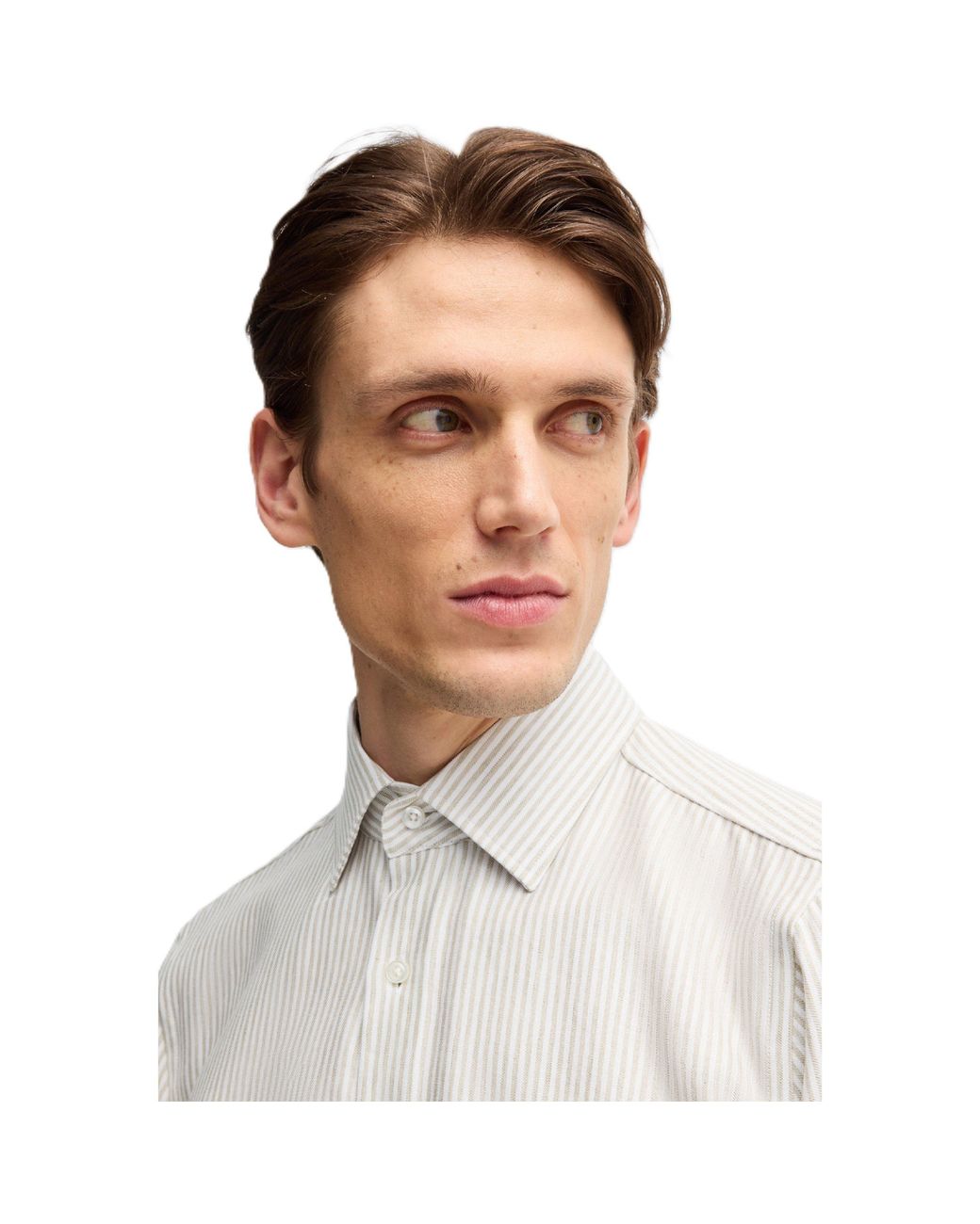 Boss Gray H Hank Kent Long Sleeve Oxford Shirt for men