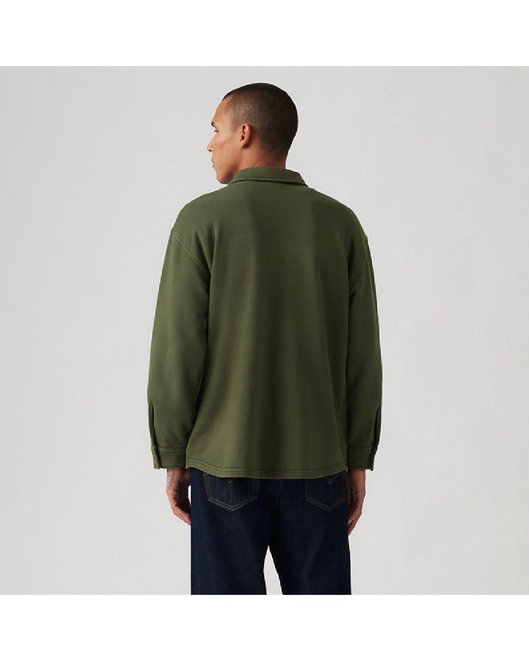 Levi's Green Bayview Soft Worker Cotton Long-Sleeve Overshirt for men