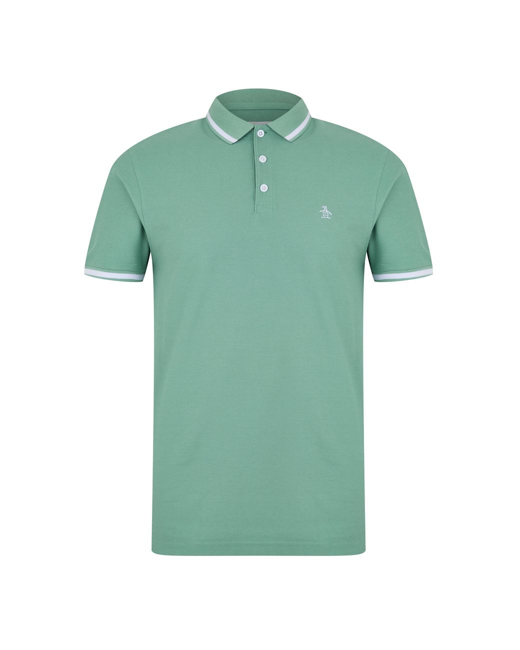 Original Penguin Green Con Tip Polo for men