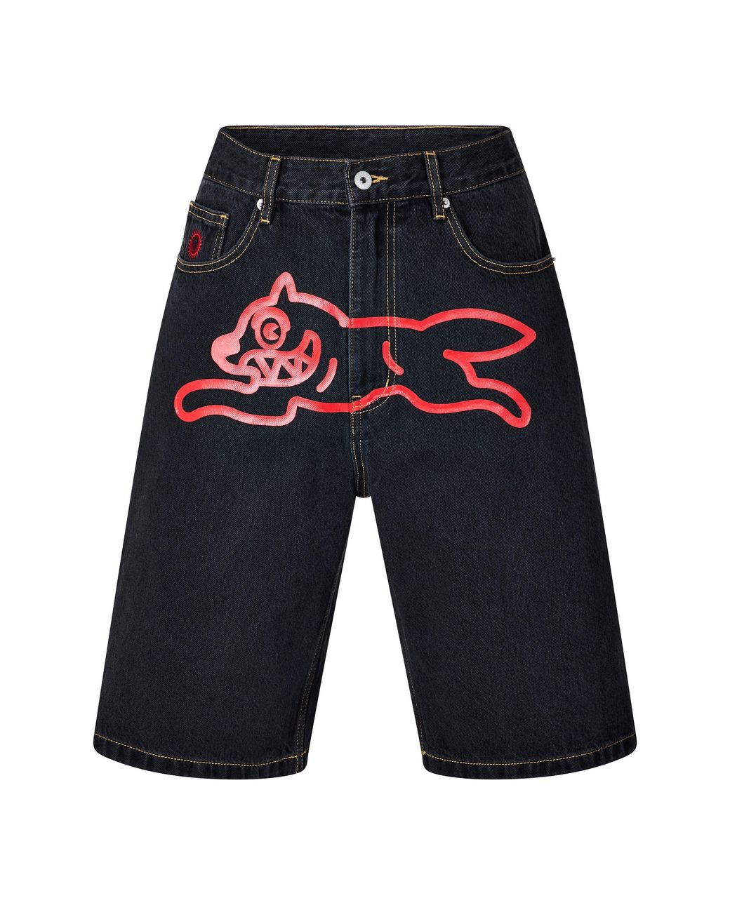 ICECREAM Black Denim Shorts for men