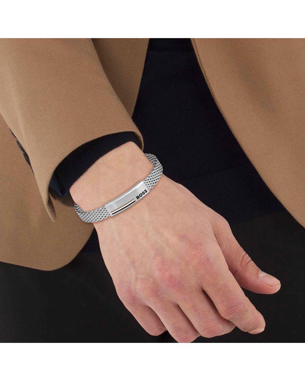 Boss Metallic Gents Alen Mesh Bracelet for men
