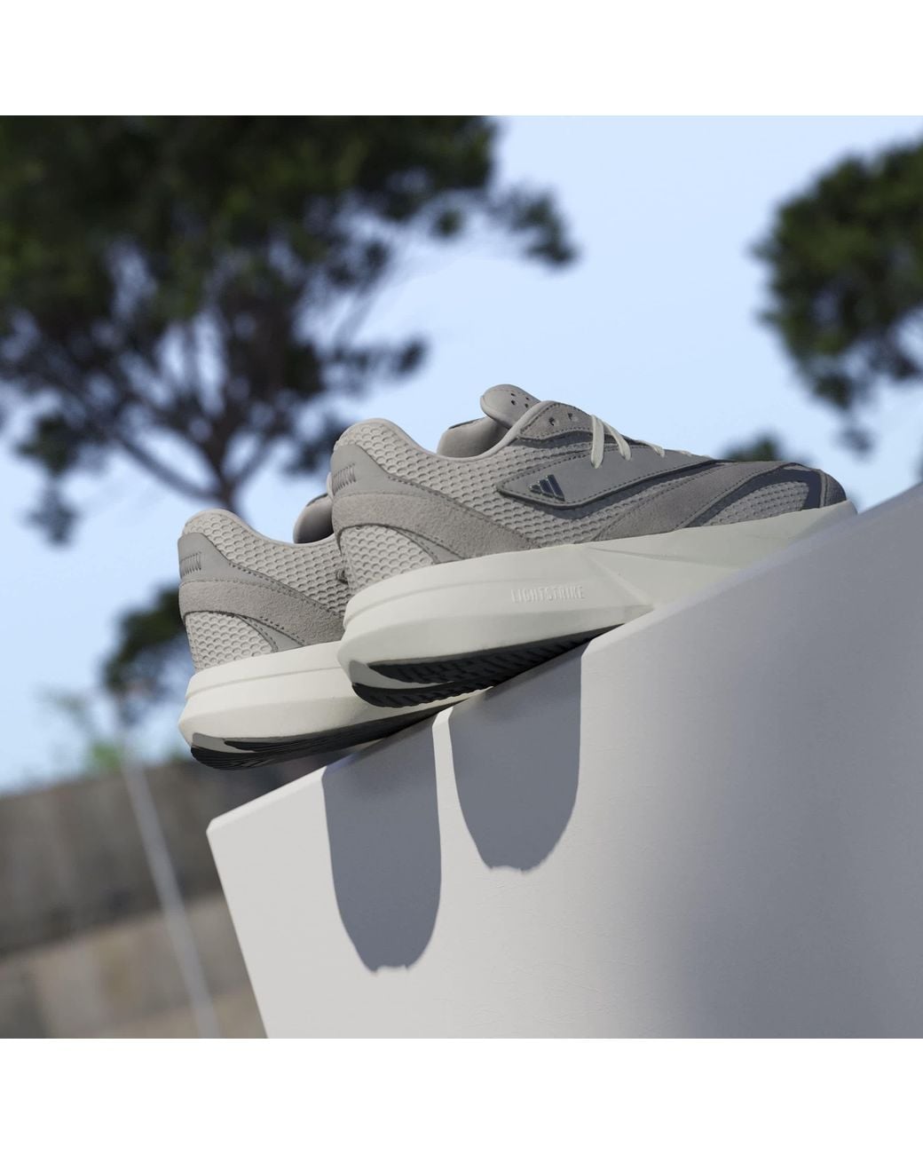 Adidas Gray Lightblaze Road Running Shoes for men