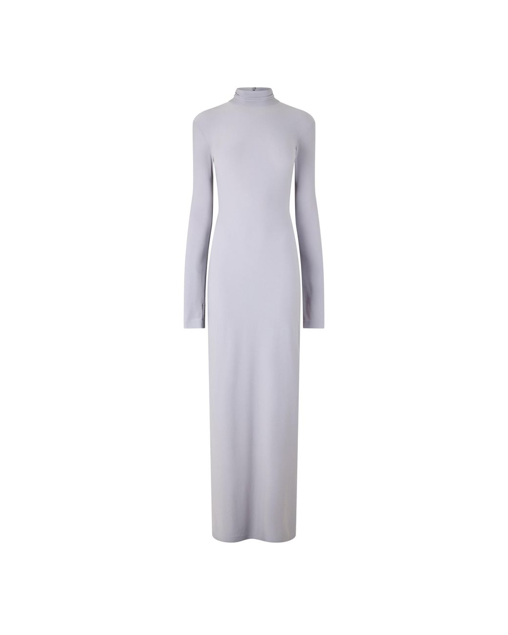 Norma Kamali Gray Turtleneck Long-Sleeve Maxi Dress