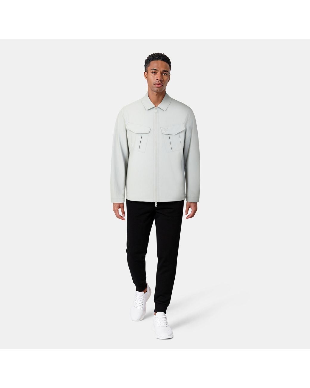 Lyle & Scott Gray Pocket Button-Through Overshirt for men