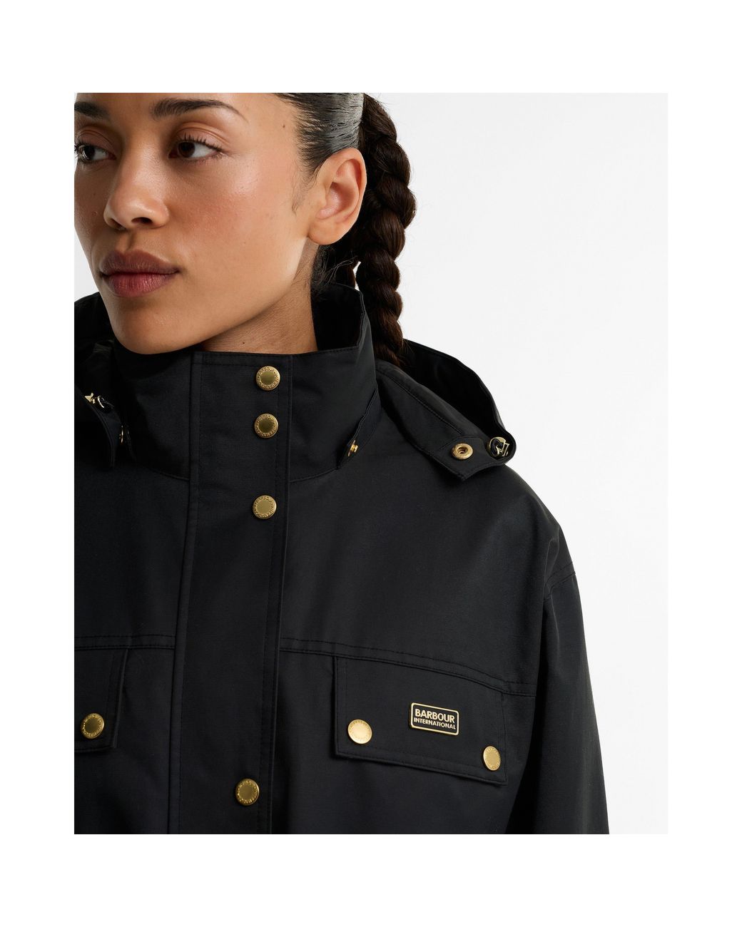 Barbour Black Molina Cotton Full-Zip Showerproof Anorak