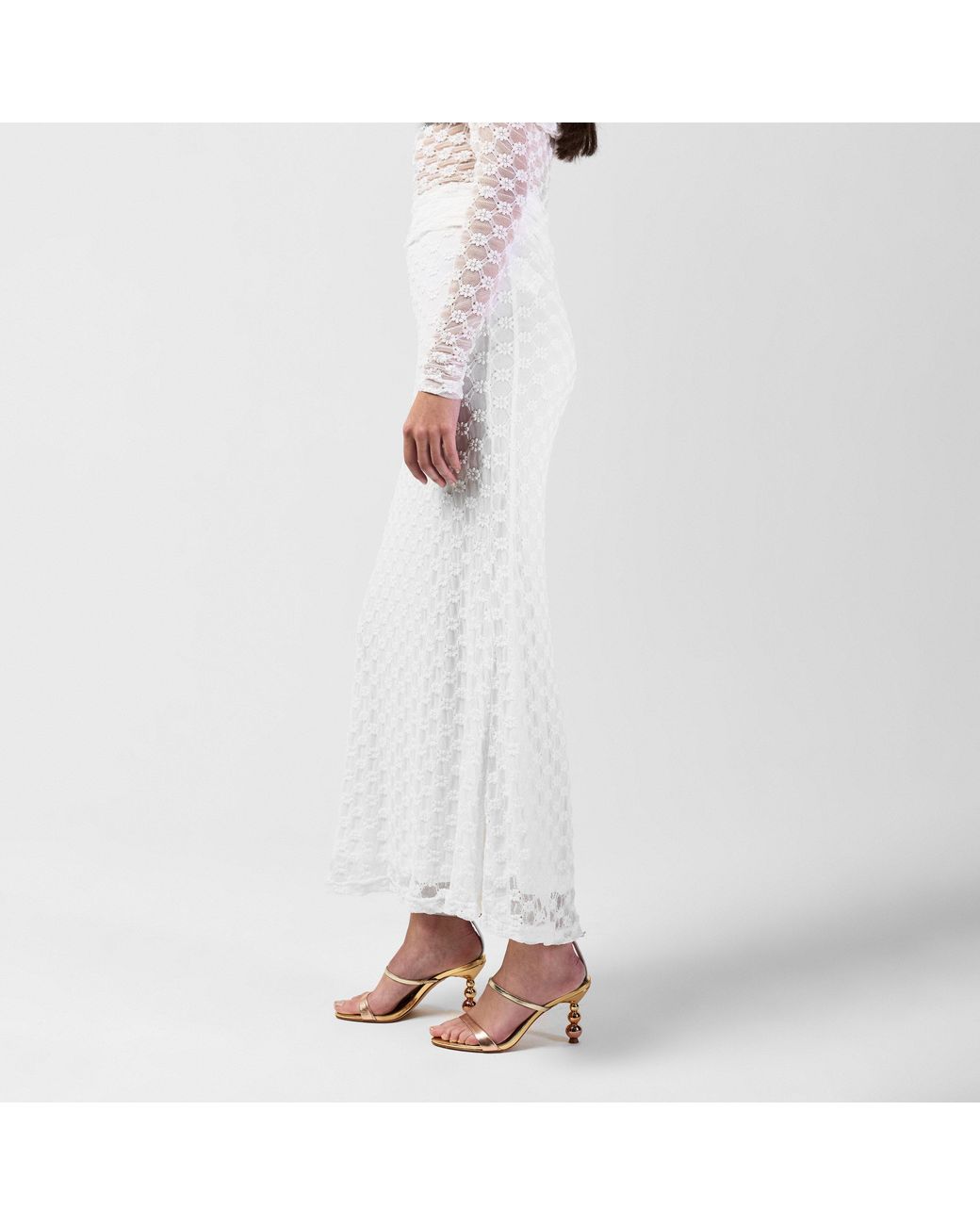 Bardot White Adoni Mid Rise Maxi Skirt