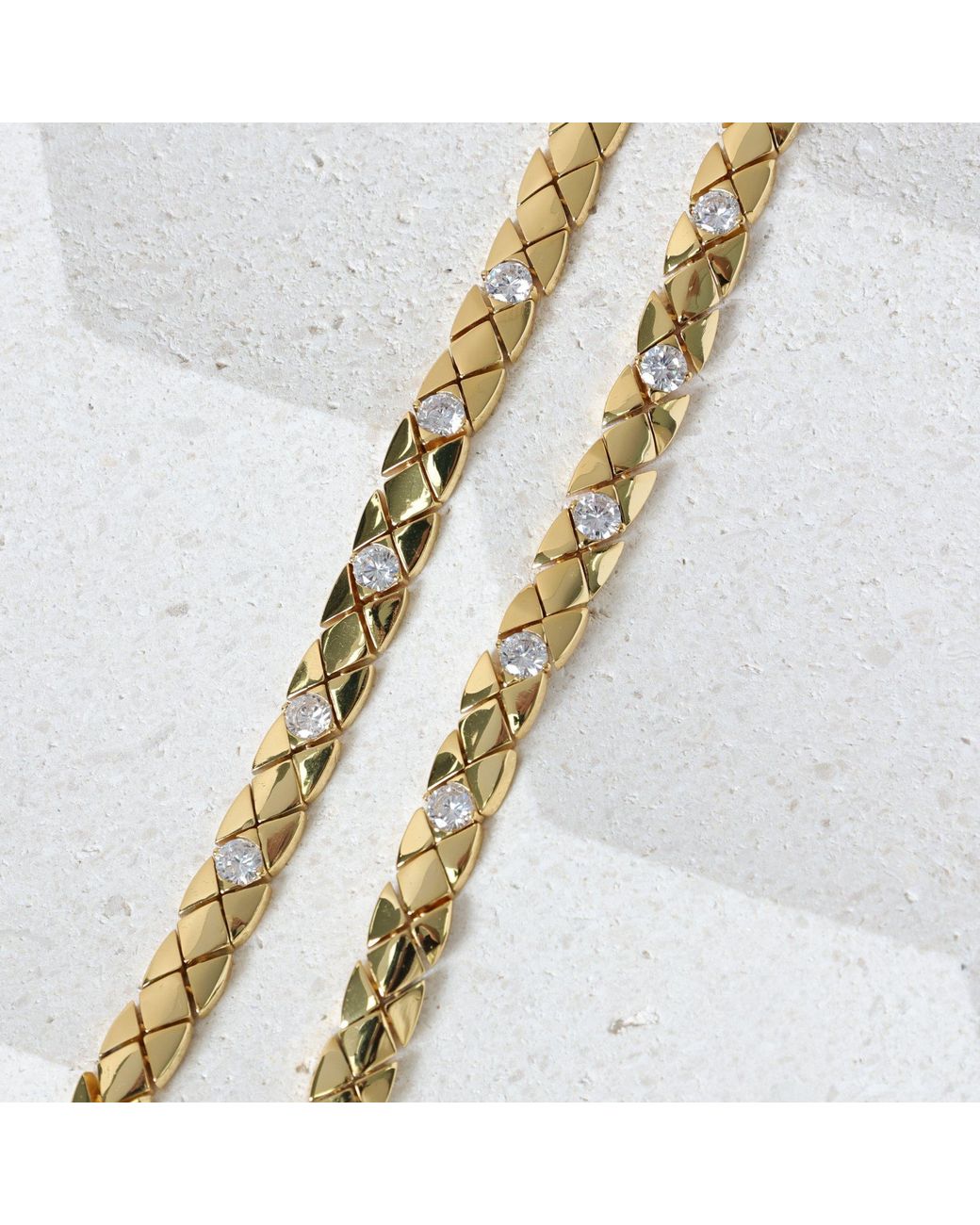 Jon Richard Metallic 18K Plated Crystal Flat Chain Necklace