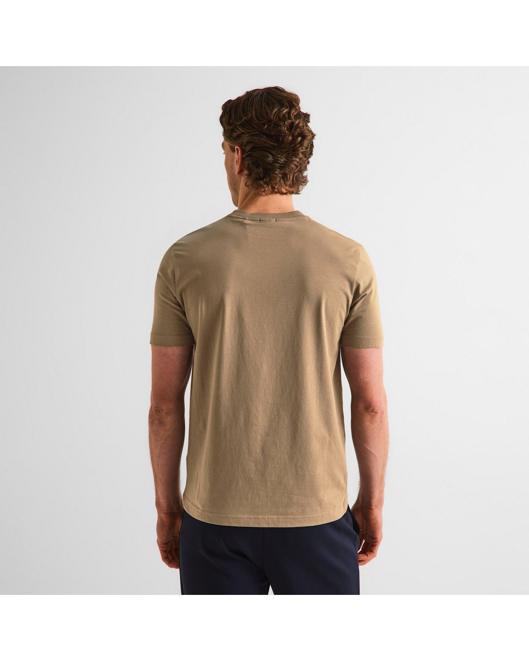 Boss Gray T-Shirt With Logo Design Stretch Cotton for men