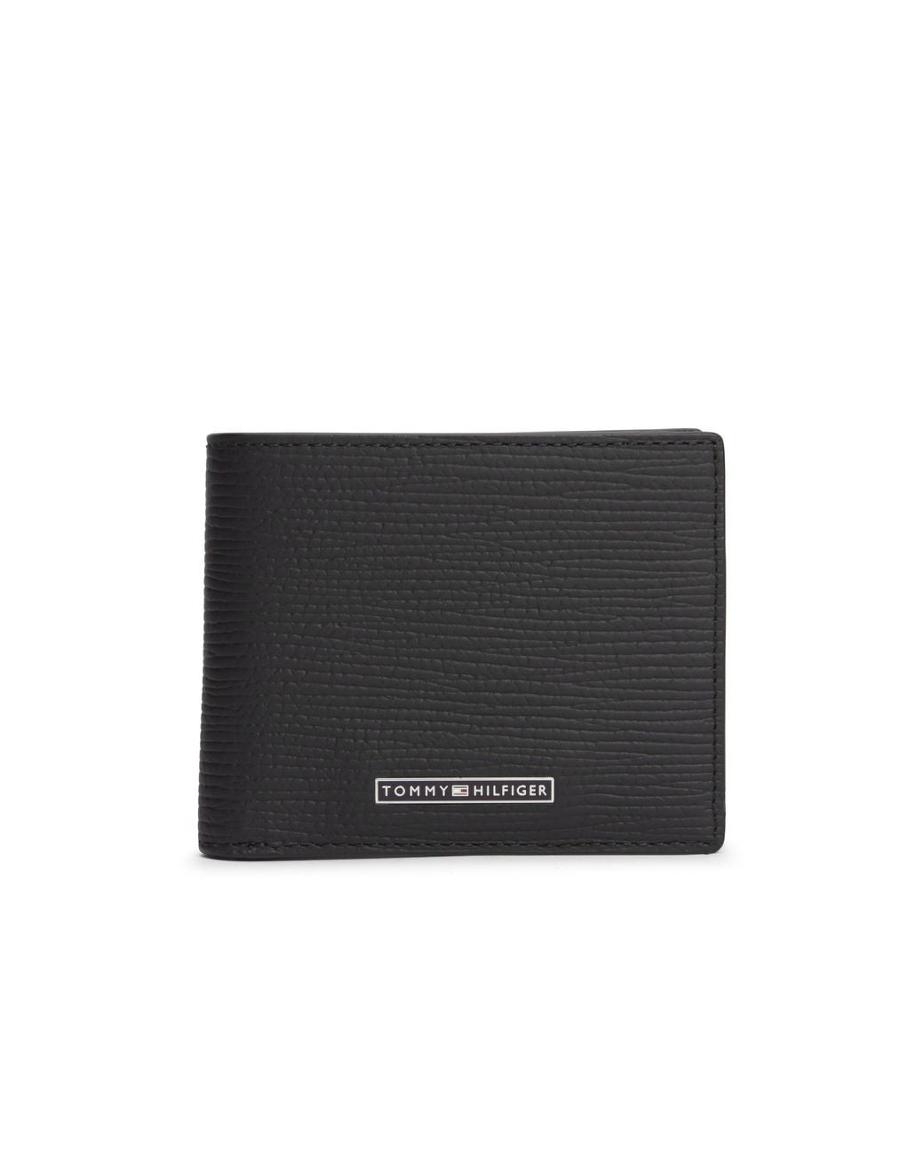 Tommy Hilfiger Black Saffiano Leather Billfold Wallet for men