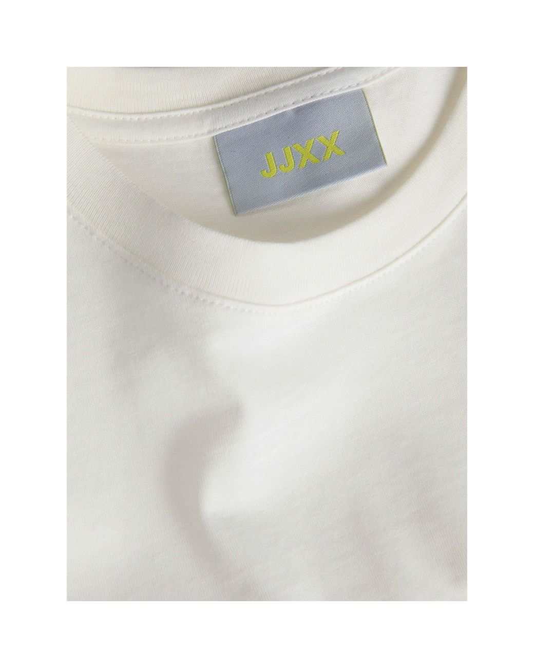 JJXX White Sophia Boxy Cotton Oversized-Fit Long-Sleeve T-Shirt