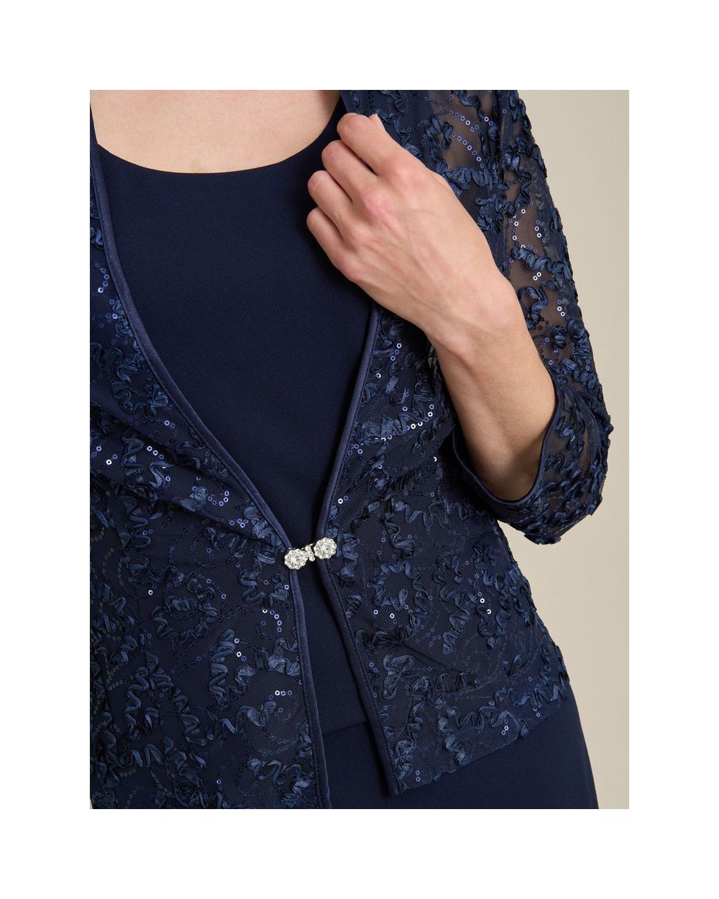 Gina Bacconi Blue Rayla Maxi Dress And Jacket