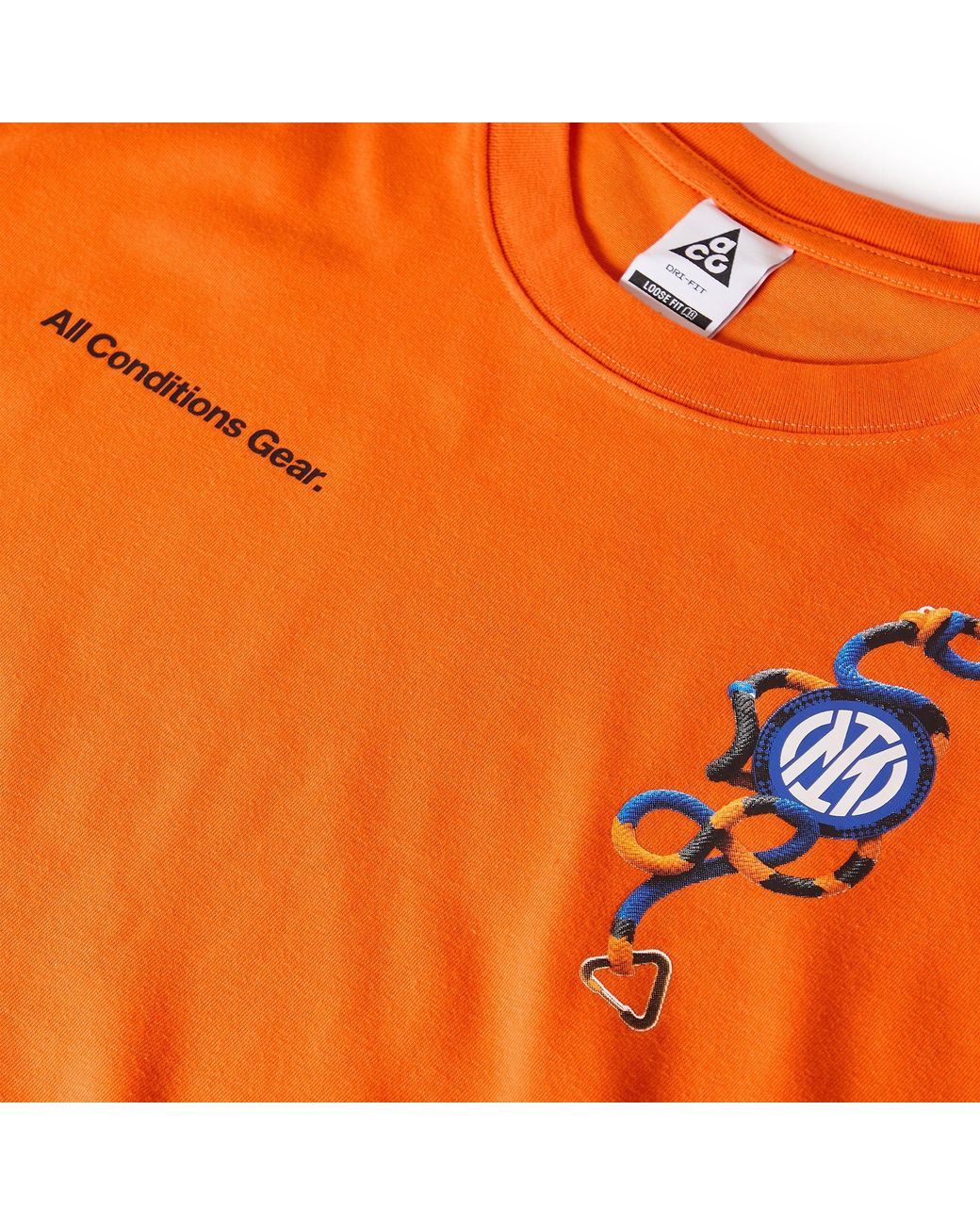 Nike Orange Inter Milan Licensed Short Sleeve T-Shirt for men