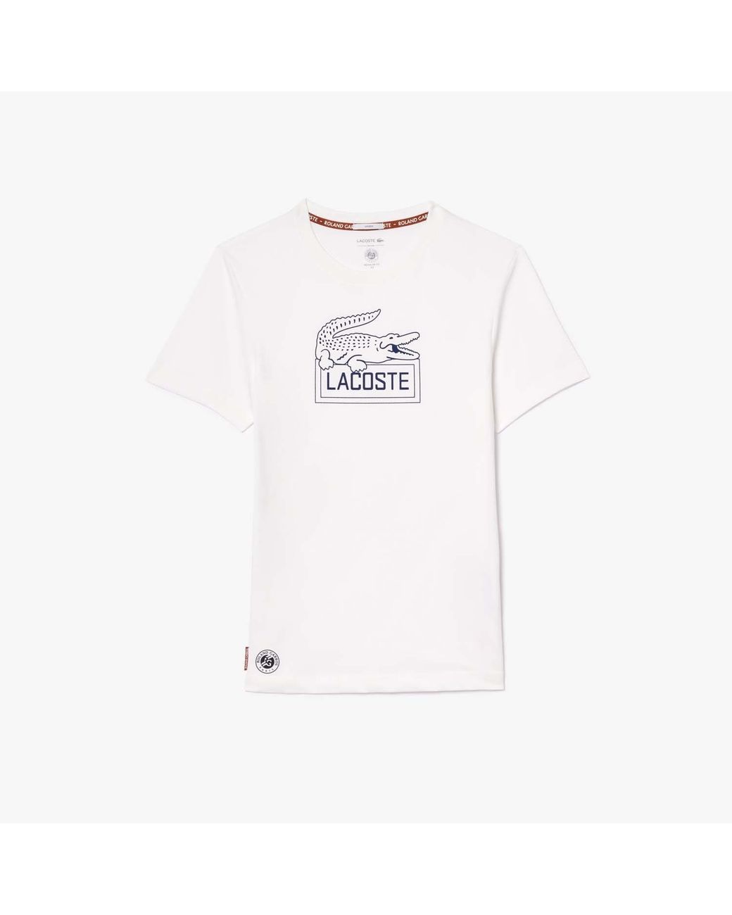 Lacoste White Roland-garros Edition Ultra Dry Tennis T-shirt for men