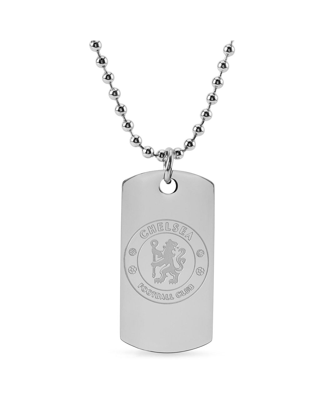 Team White Officially Licensed Stainless Steel Dog Tag And Ball Chain