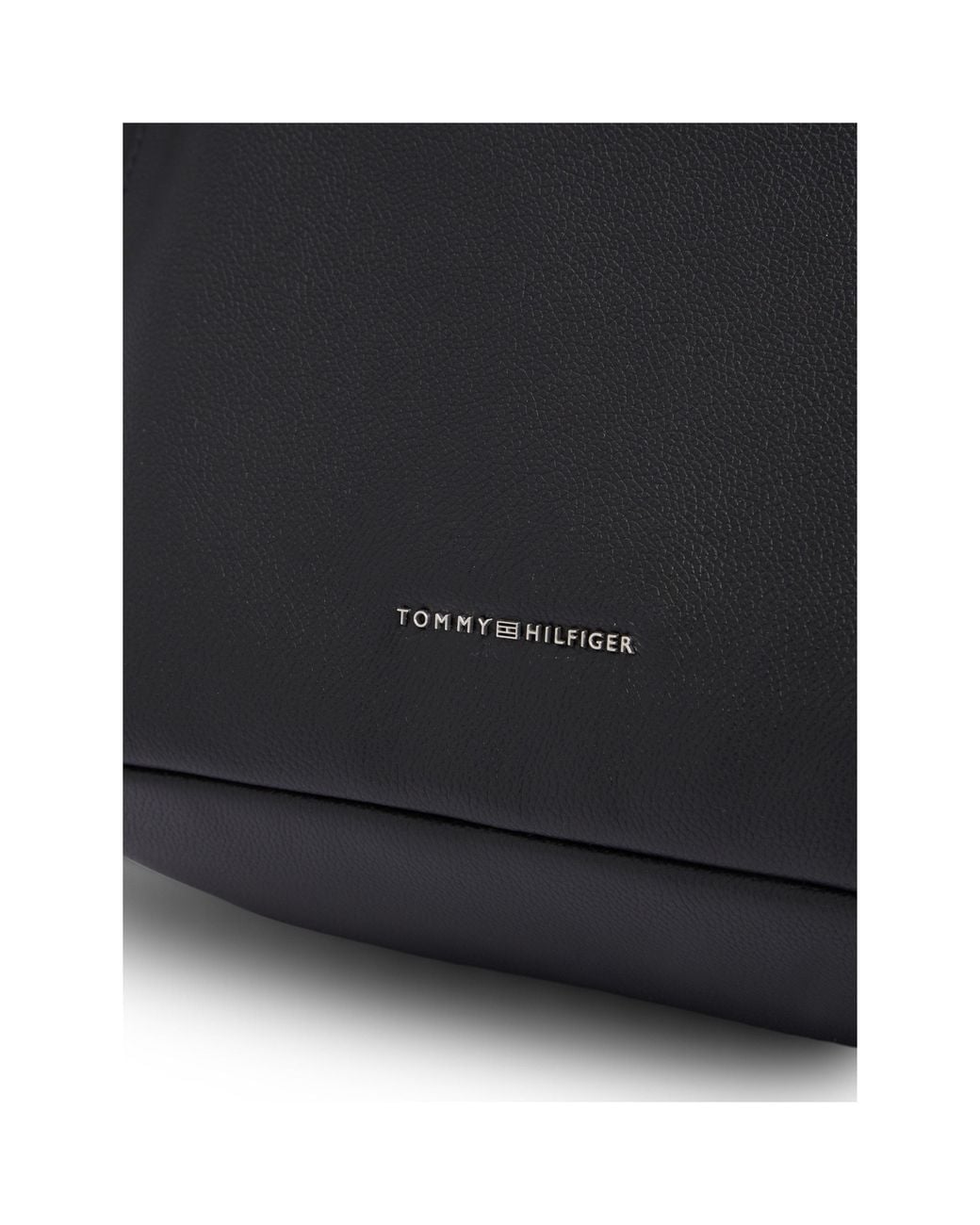 Tommy Hilfiger Black Business Leather Backpack for men